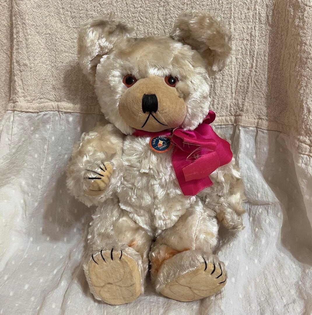 当時物　昭和レトロ　ぬいぐるみ　くま　テディベア　レトロ　人形　三英