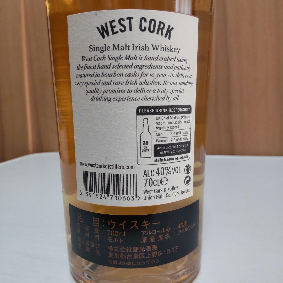 WEST CORK 10年 シングルモルトウイスキー 700ml 40%