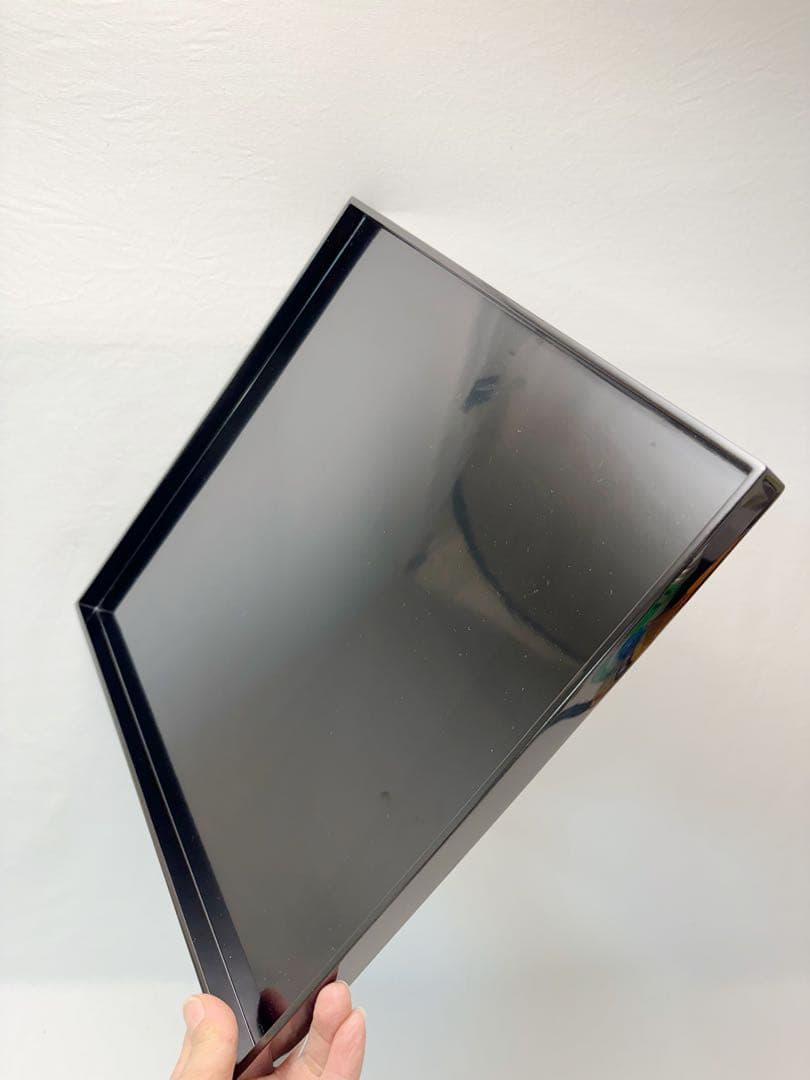 ほぼ未使用 懐石道具 輪島塗り 木製黒真塗 会席膳 四方膳 5客揃 銘々盆