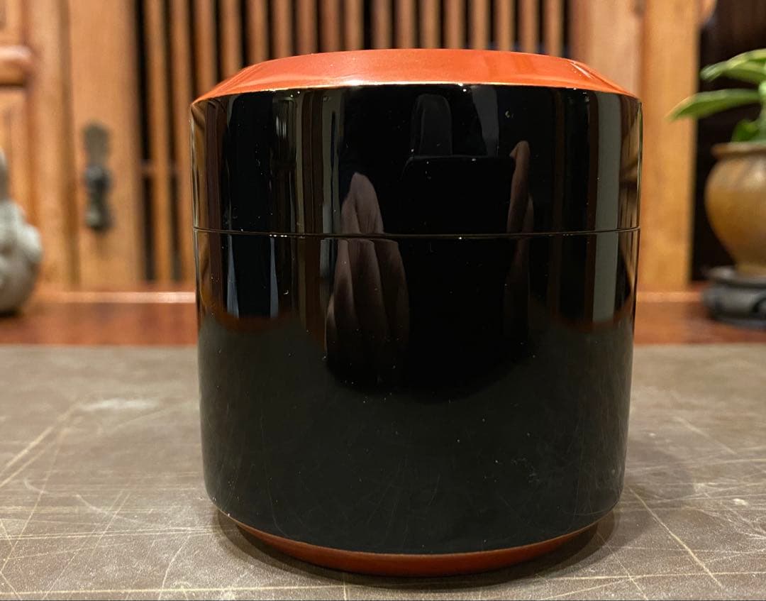 美品　輪島塗　棗　蒔絵・鶴紋　　　　鈴谷鐵五郎作 茶道具・ヴィンテージ