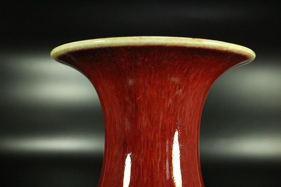 中国美術 釉裏紅 瓶 美品(K-HA504)