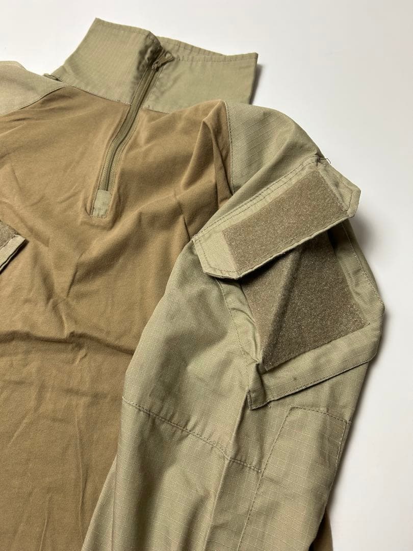 カーキ　ハーフジップ　ミリタリーシャツ　コンバットシャツ　XS-Rサイズ