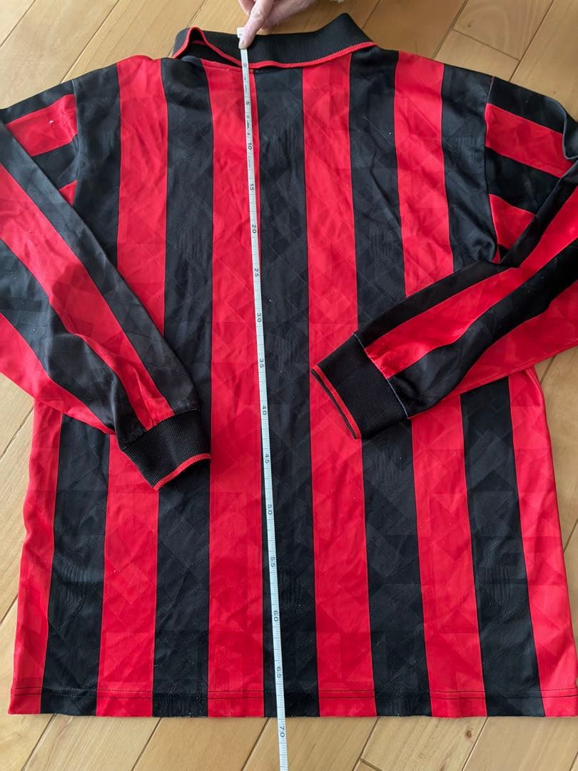 Lotto ACミラン 長袖シャツ Lサイズ 赤黒