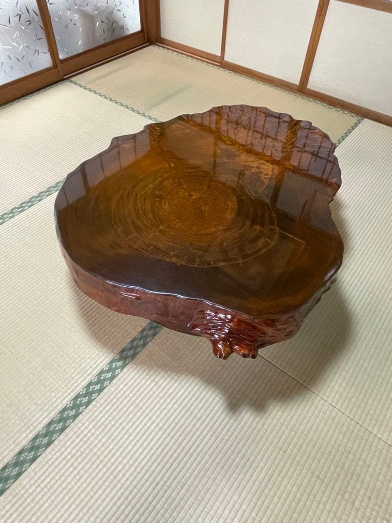 asaki　秋山郷　山源木工　無垢　輪切りテーブル