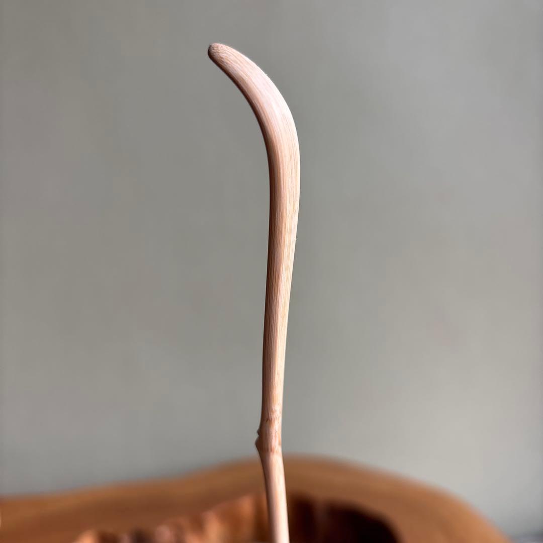 茶杓 銘「寒月」 八坂神社 祇園祭神輿洗松明の残竹 竹茶杓 竹筒 木箱入り