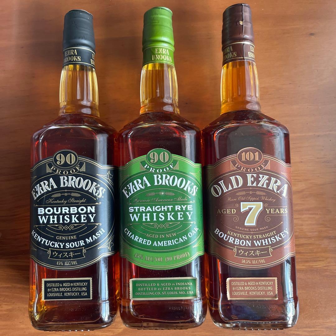 Ezra Brooks バーボンウイスキー 3本セット