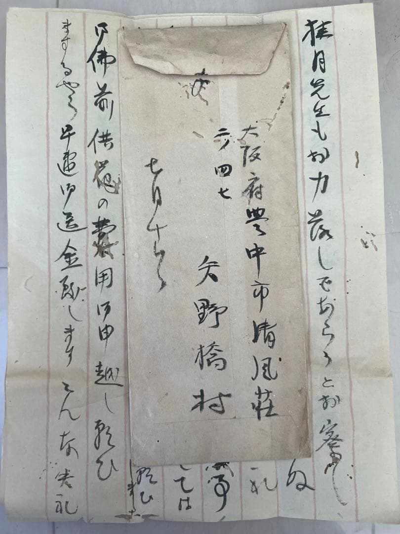 重要な歴史資料 矢野 橋村から白井烟嵓様の手紙 日本大正，昭和の画家