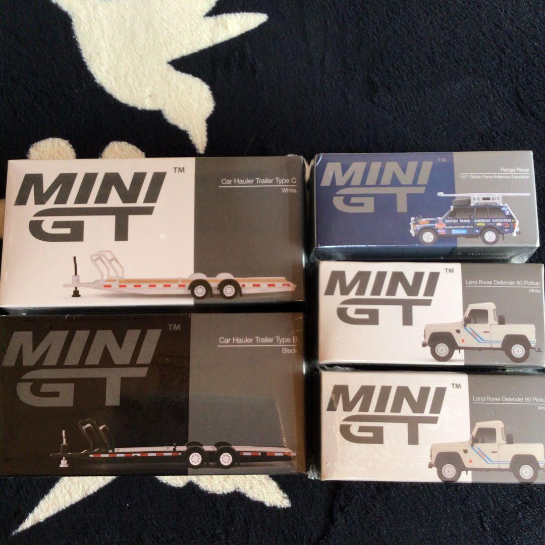 1/64 MINI GT ランドローパー3台+カートレーラー2つセット
