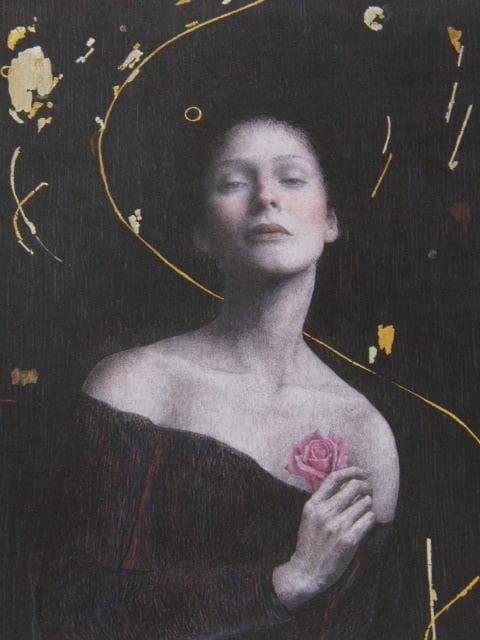 中堀慎治、【香 L'encens】、希少な額装用画集より、新品額装付、状態良好