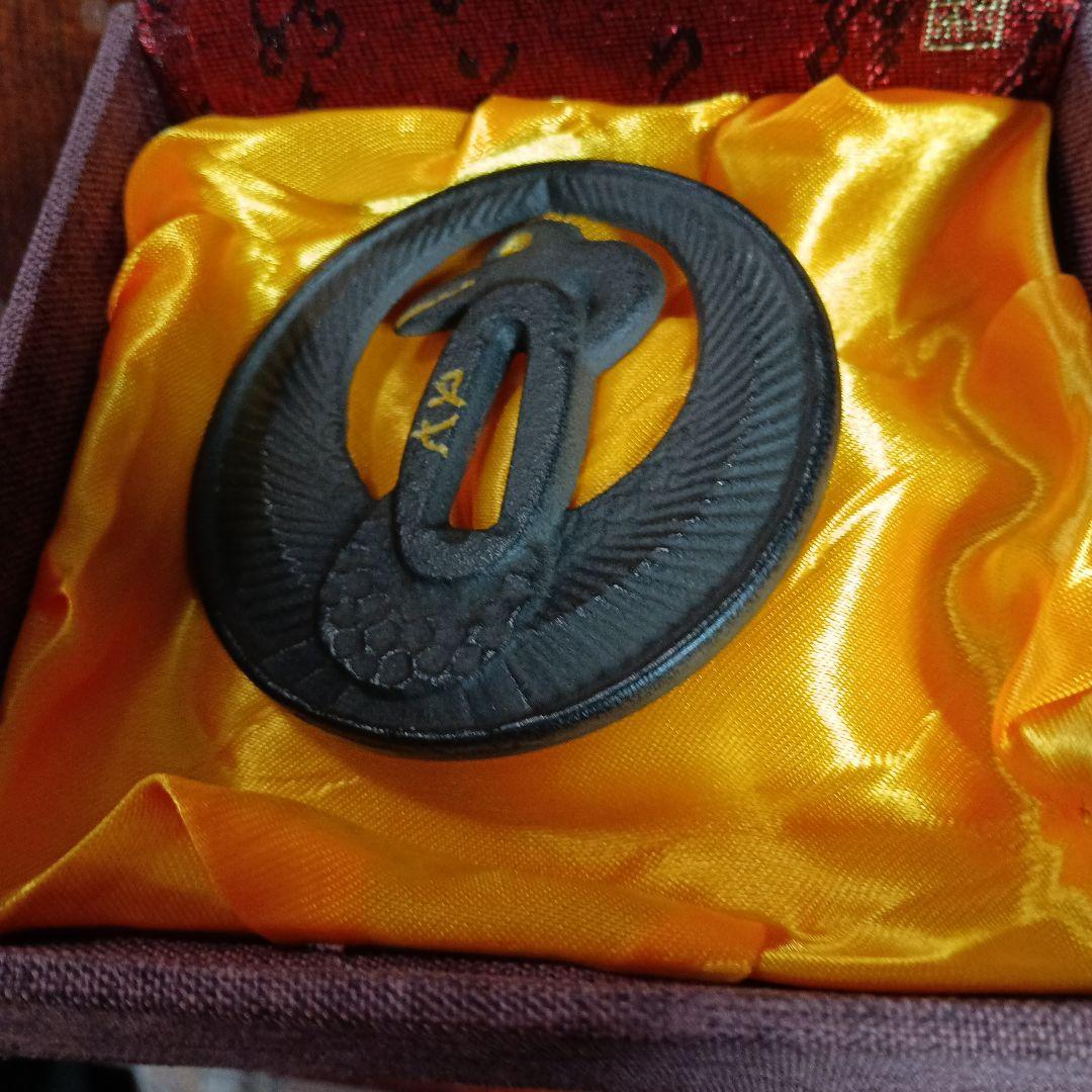 鶴の形状 鍔 　又七作 特製箱付き