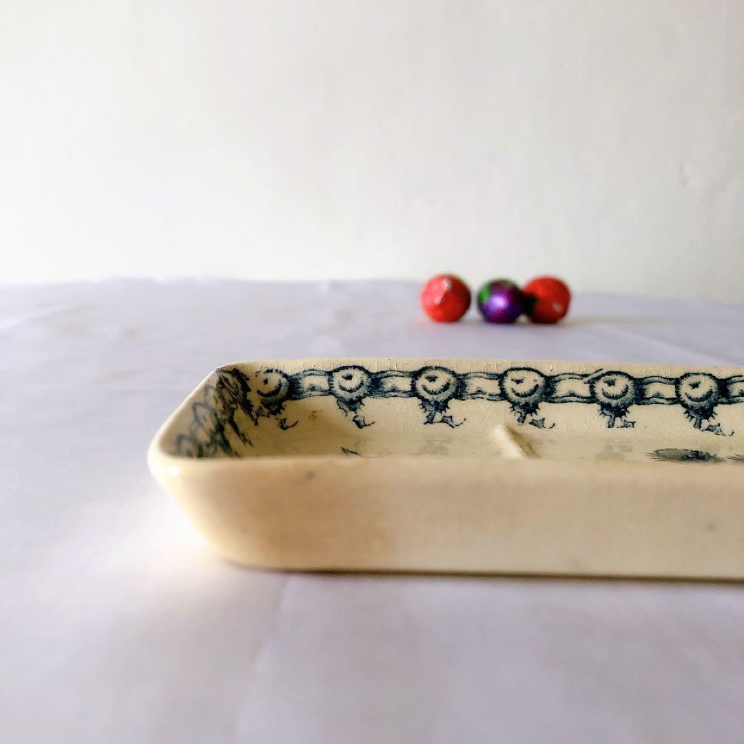 ジアン CACTUS サボテン トゥースディッシュ ブルー アンティーク食器