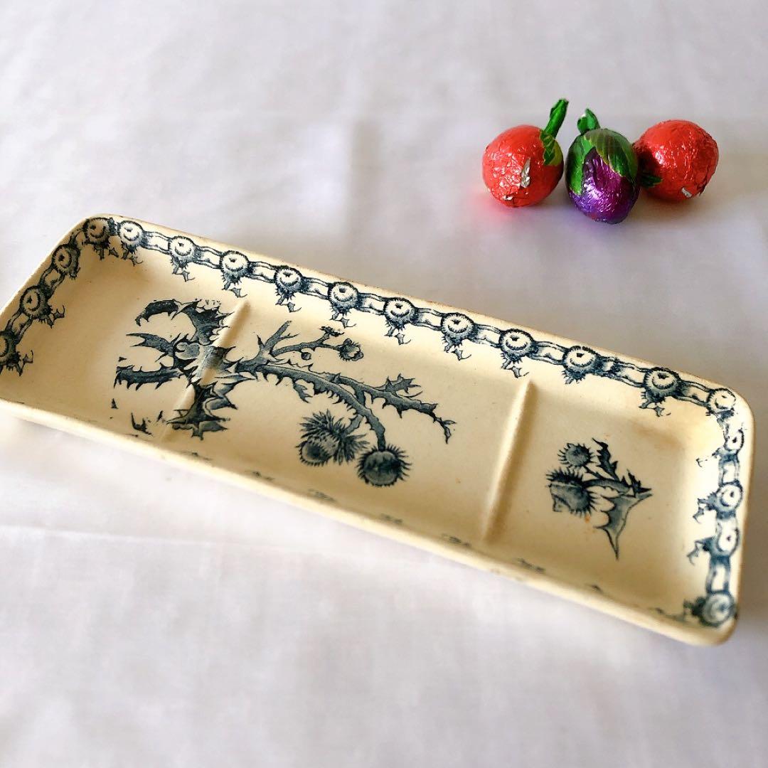 ジアン CACTUS サボテン トゥースディッシュ ブルー アンティーク食器