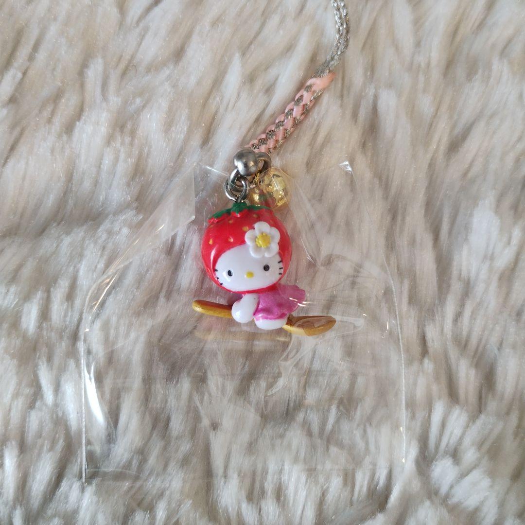 ご当地キティ 栃木限定 いちごバージョン 金スプーン 根付けストラップ レア