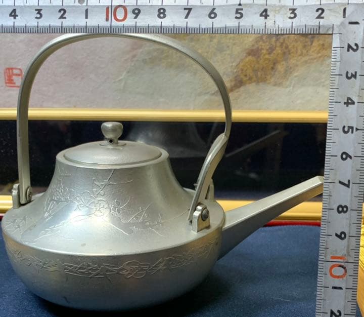 時代 錫製 酒器　骨董品 古美術 錫製 銚子錫半 松竹梅 酒盃