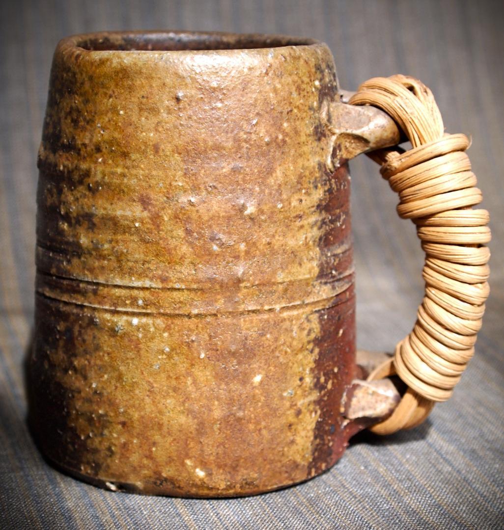 希少作★金重晃介【師＆父：人間国宝　金重陶陽】備前ビアジョッキ