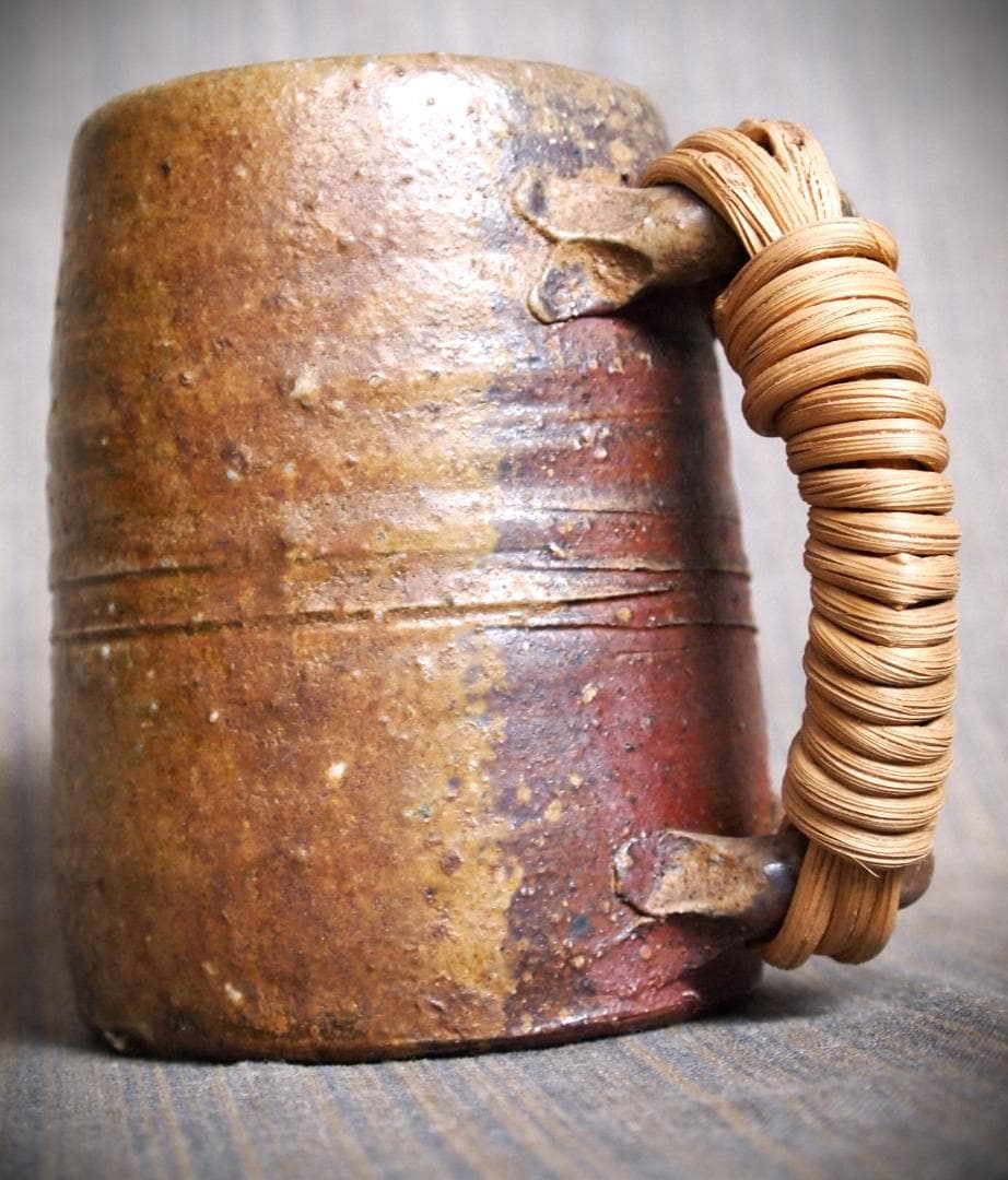 希少作★金重晃介【師＆父：人間国宝　金重陶陽】備前ビアジョッキ