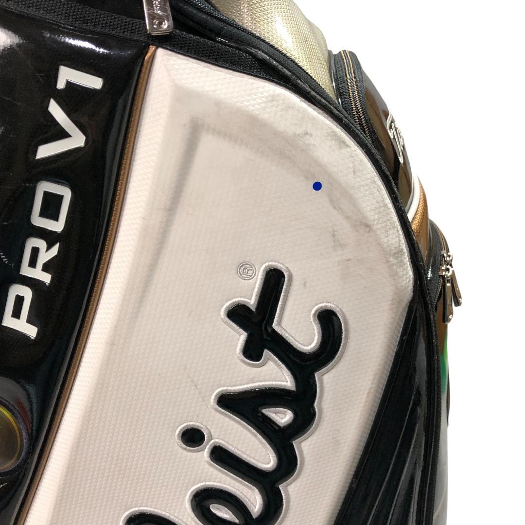 タイトリスト Titleist キャディバッグ ホワイト ブラック ゴルフ 刺繍