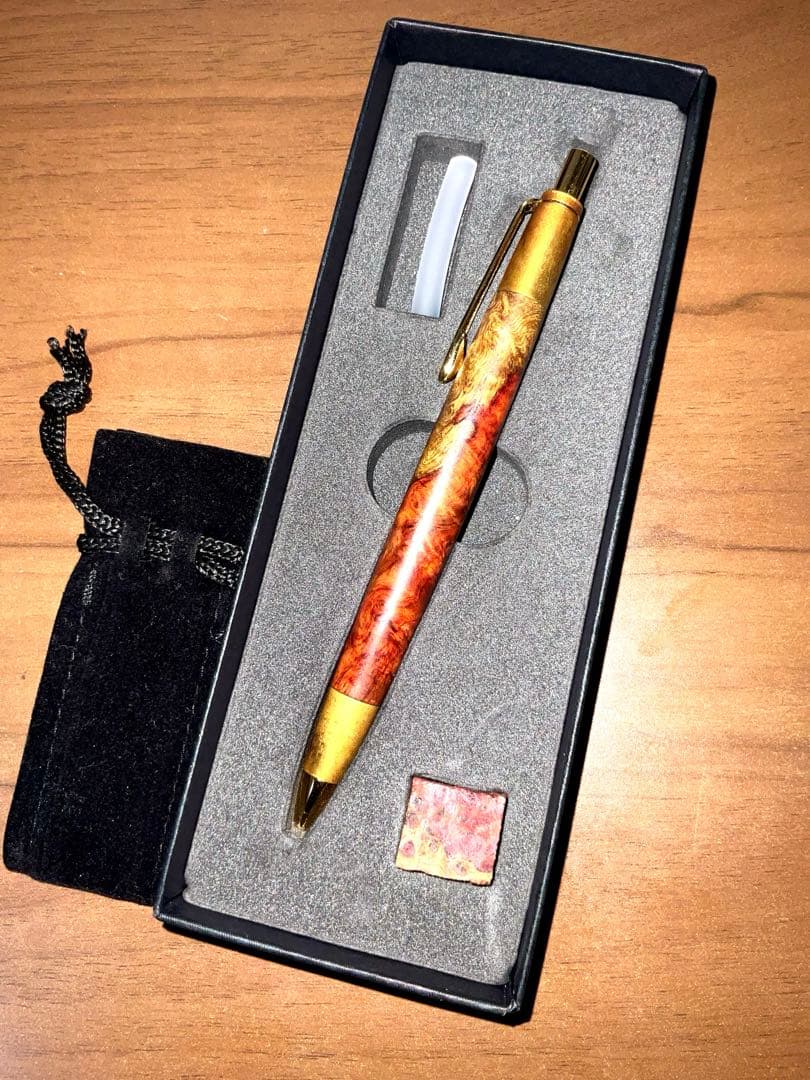 ボナンペン シャーペン0.5mm(花梨紅白/色物金具・古風) 値下げOK