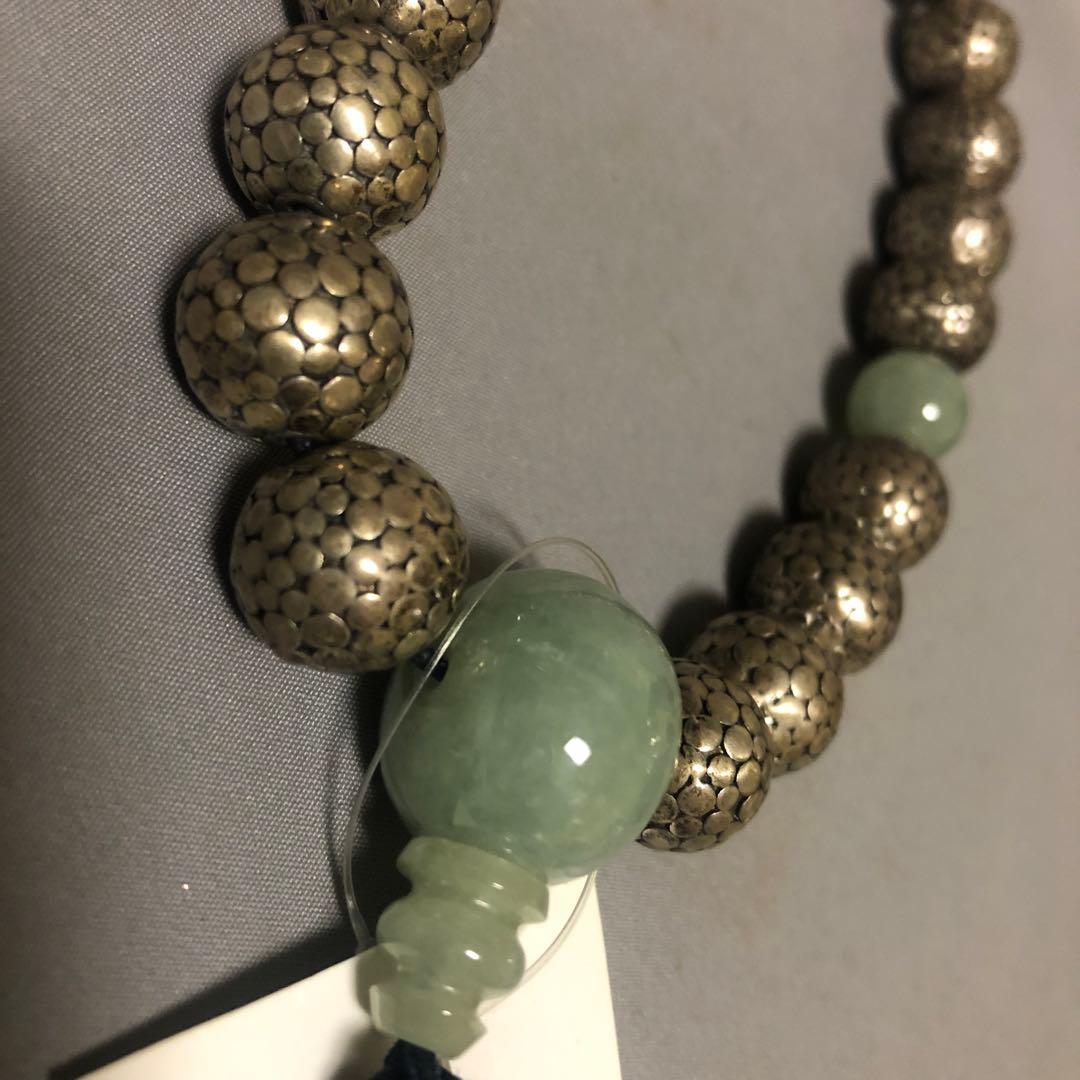 純銀手打ち　本翡翠　念珠