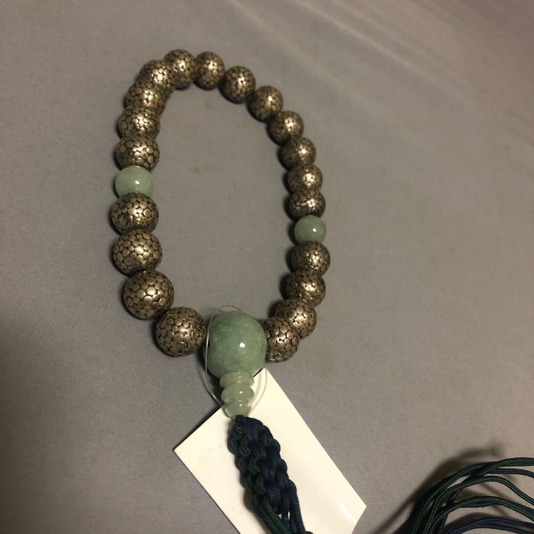 純銀手打ち　本翡翠　念珠