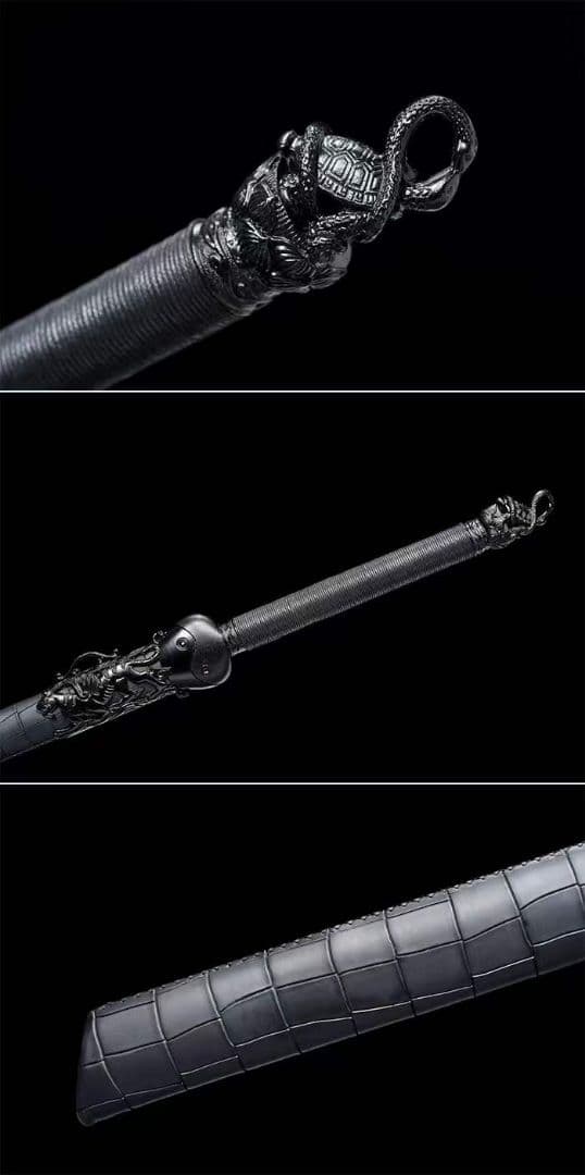 八卦戦刃（ブラックモデル）古兵器 武具　刀装具　日本刀　模造刀 居合刀