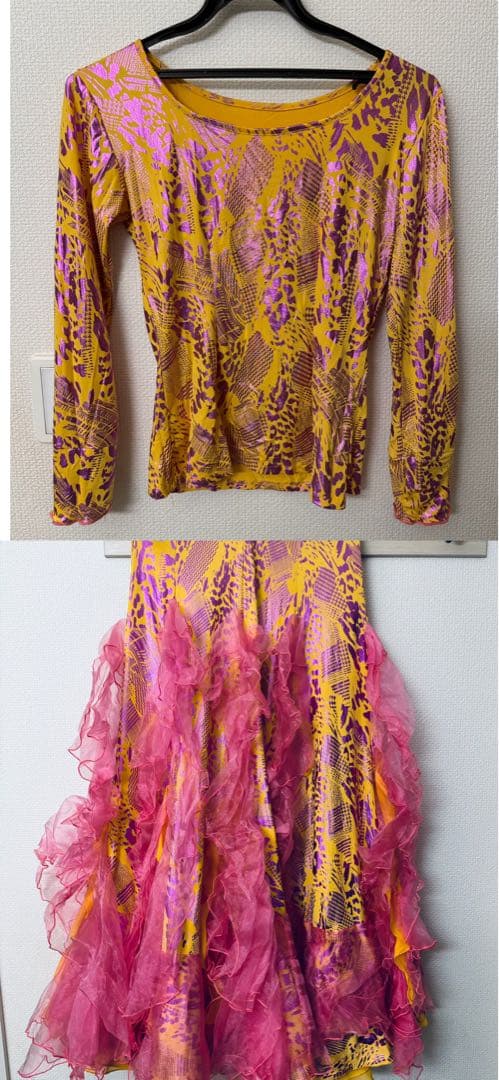 社交ダンス用　上下セット　ドレスと長袖トップス　Lサイズ