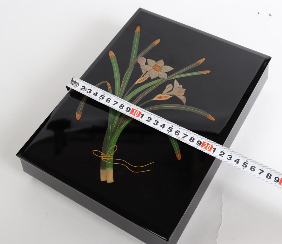 輪島塗 花蒔絵 文箱 硯箱 小物入 木箱