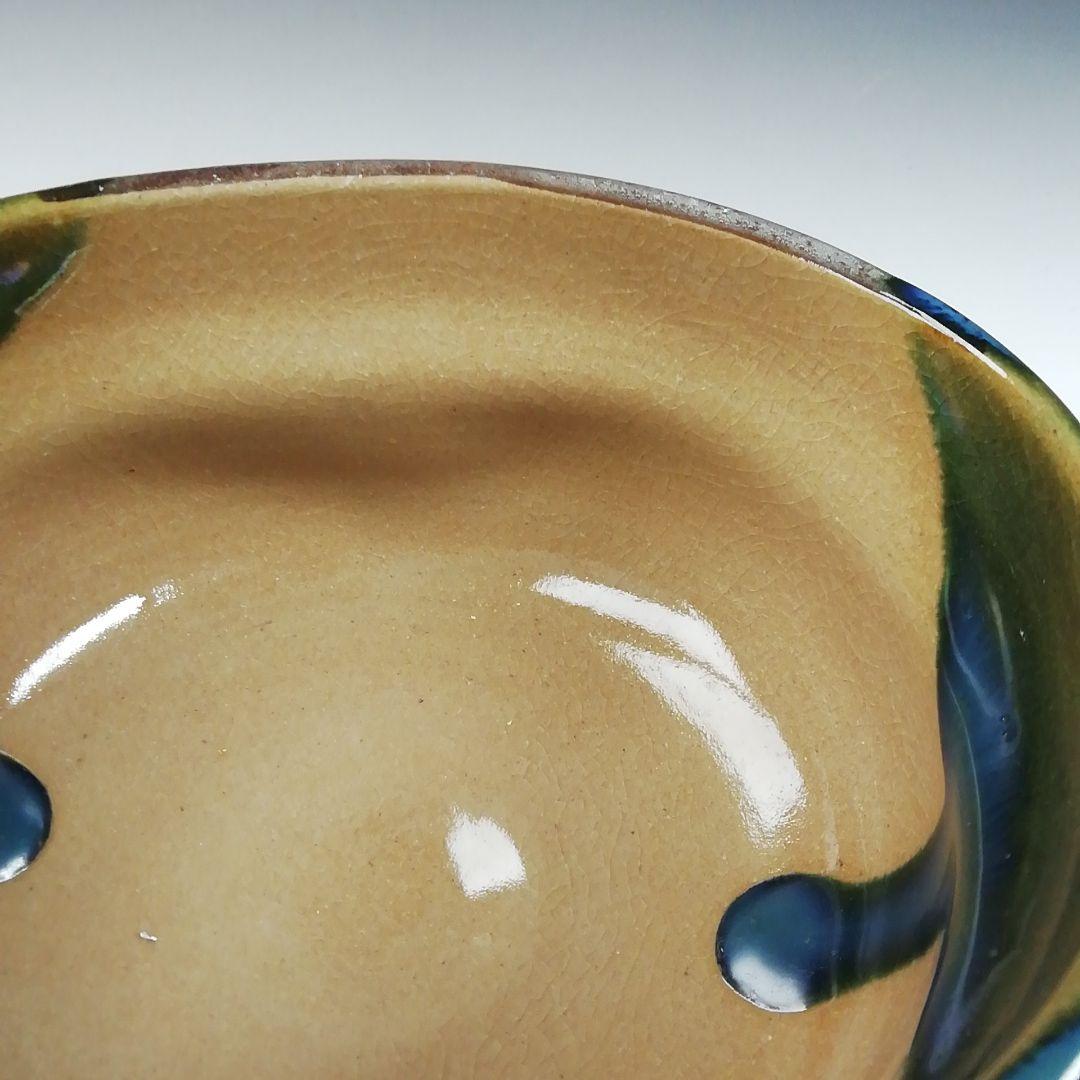 Ｔ５５８　茶碗　『鳴海織部』『御題茶碗』『景陶 造』　共箱　抹茶碗　茶道具