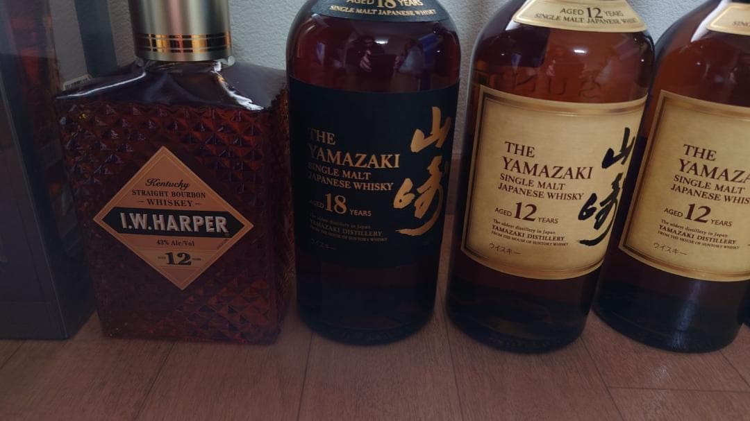 未開栓：山崎18年・12年・IWハーパー12年・REVOLUCION計6本セット