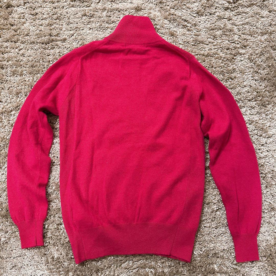 BEANS GOLF ビームスゴルフ 濃ピンク カシミヤ ジップアップセーター