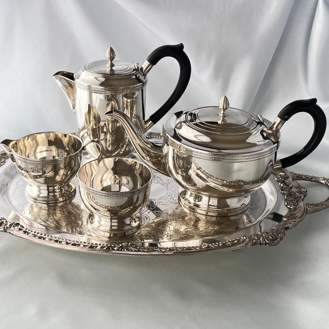 【英国】 ティーサービス 4点 【シルバープレート】