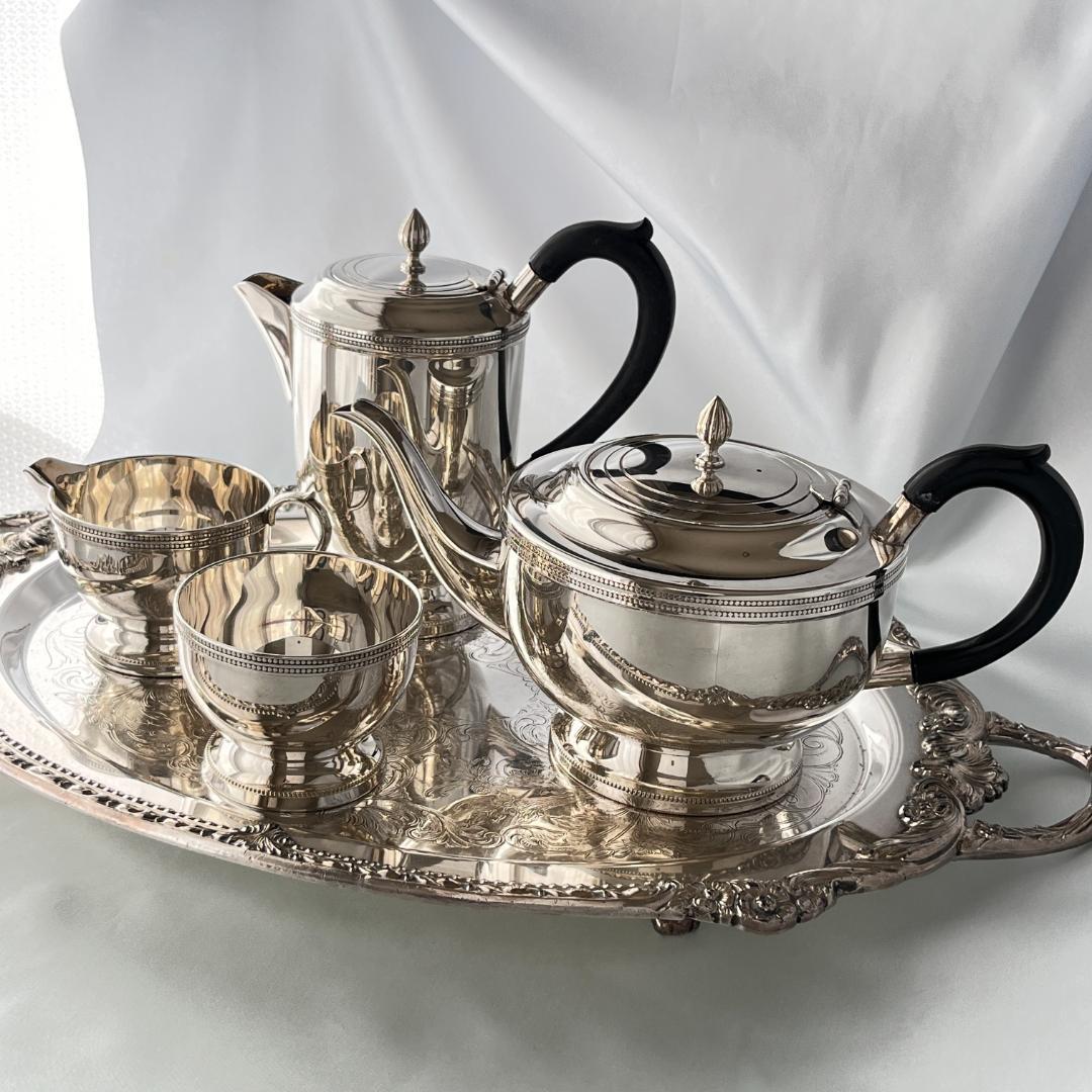 【英国】 ティーサービス 4点 【シルバープレート】