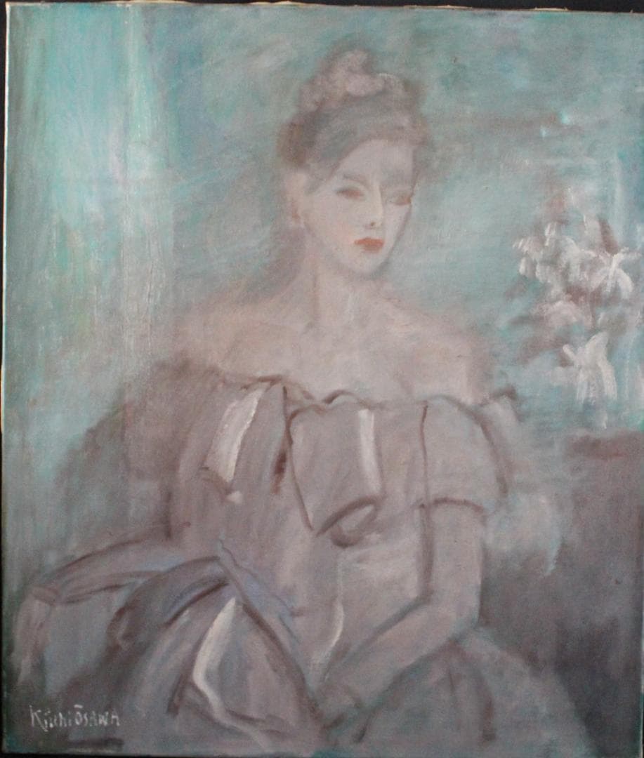 油絵　大澤喜一　イタリアの女　サイズ：F10号　額装なし