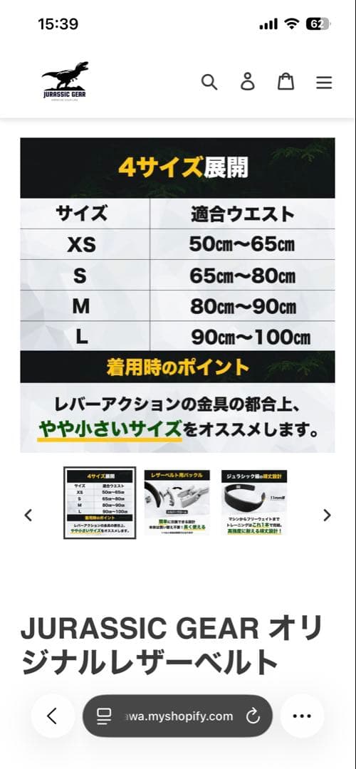 【美品】ジュラシックベルト　Lサイズ