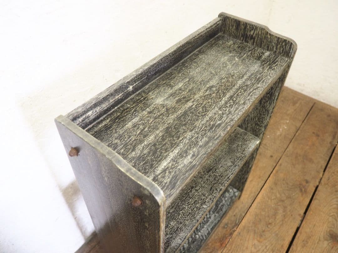 1210 小ぶりな本棚　収納棚　ブックラック　ケース　古家具　レトロ　ビンテージ