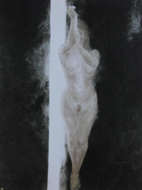 岸野圭作、【開白】、希少な額装用画集より、新品額装付、状態良好