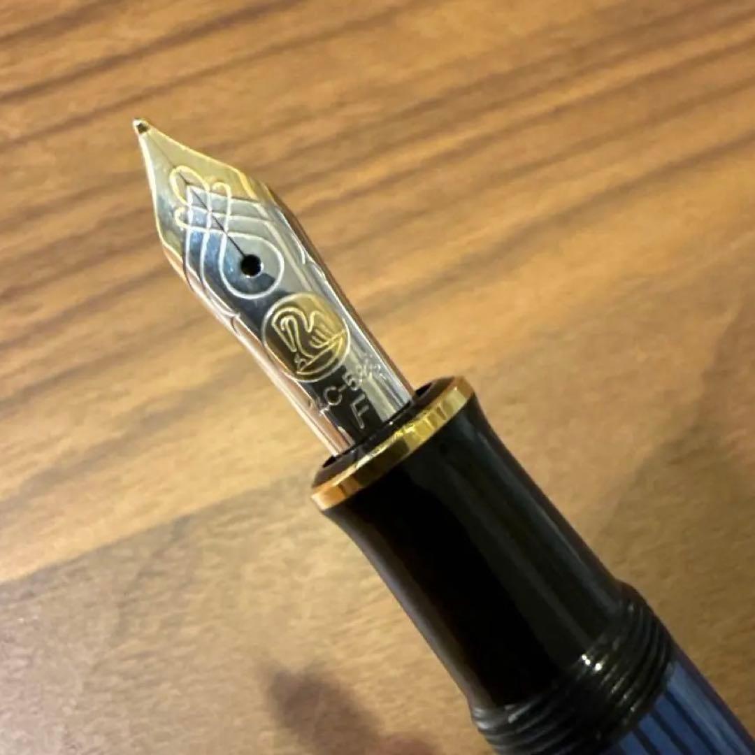 ペリカン Pelikan 万年筆 M600 スーベレーン 青縞 F 細字