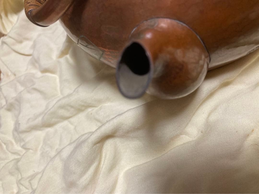 玉川堂 鎚起銅器の葉模様の茶筒&ヤカン