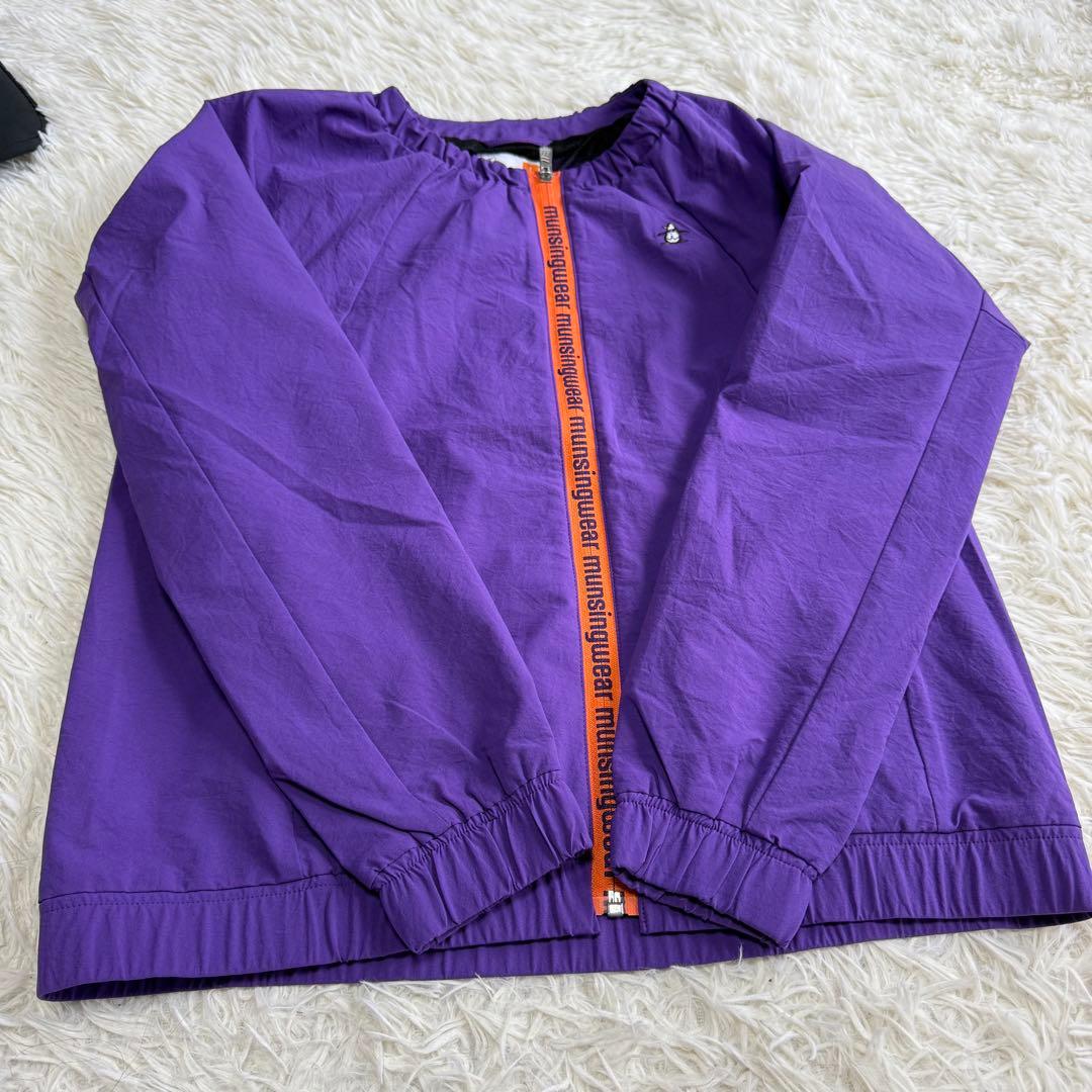 【マンシングウェア】極美品 ジップジャケット ノーカラー Lサイズ レディース