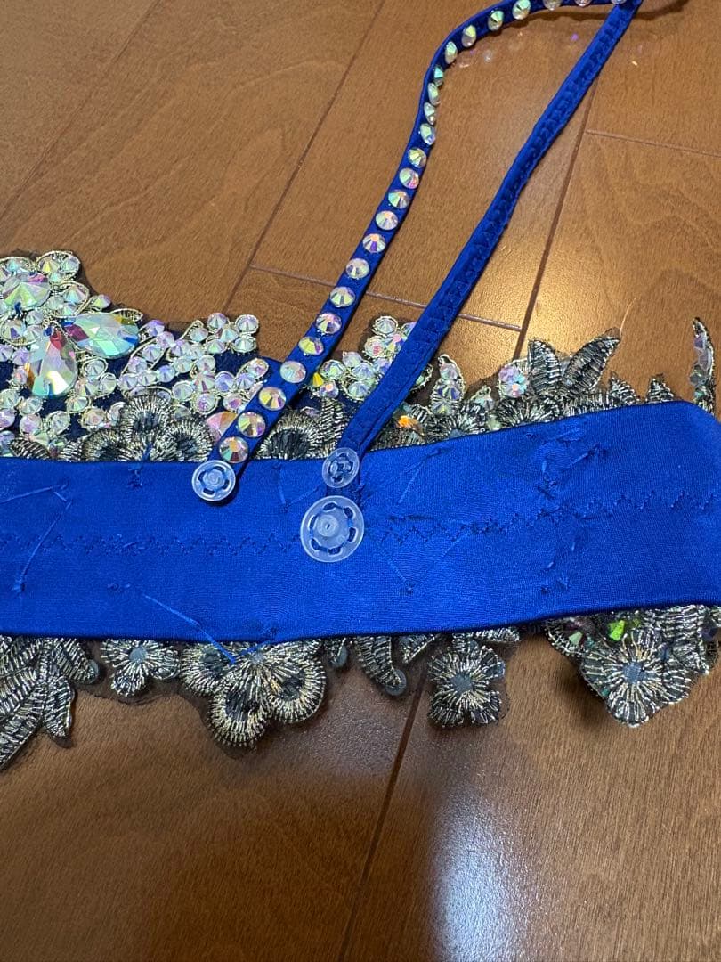 ベリーダンス 衣装 Sufel Boutique 青 メッシュ フュージョン