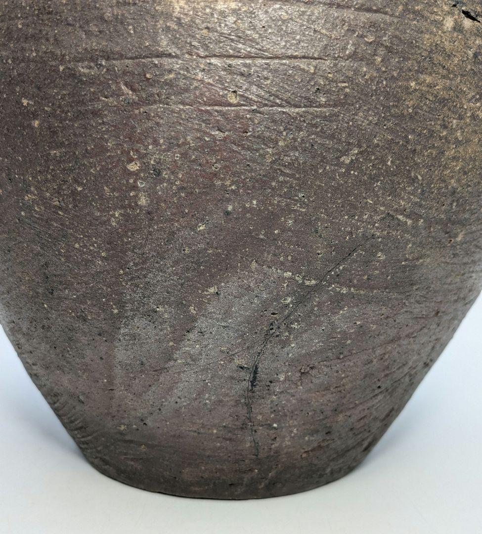 室町末期～江戸初期 古備前 波状文壷 壺 備前焼 つぼ 置物 飾り物 造花用花入