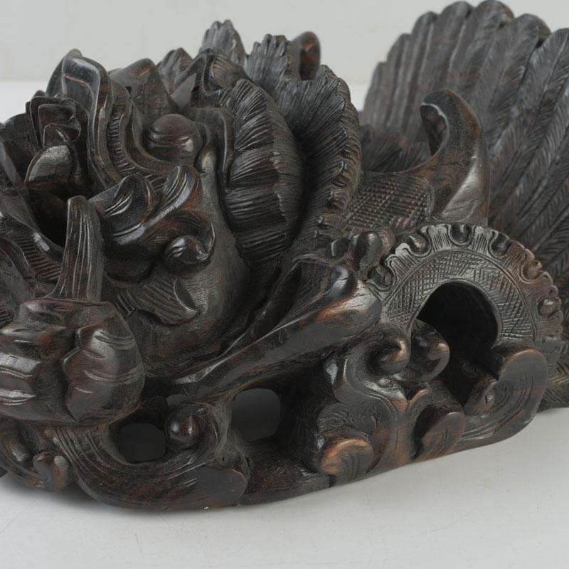 バリ島　インドネシア　木彫　ガルーダ　面　壁飾　C　8630