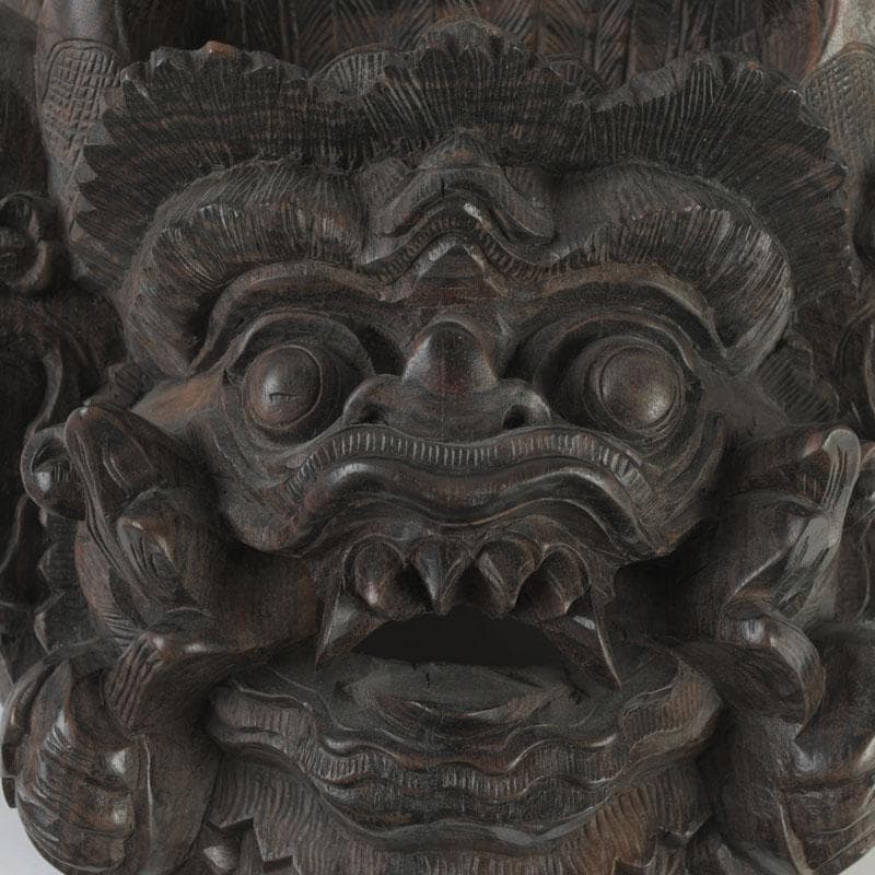 バリ島　インドネシア　木彫　ガルーダ　面　壁飾　C　8630