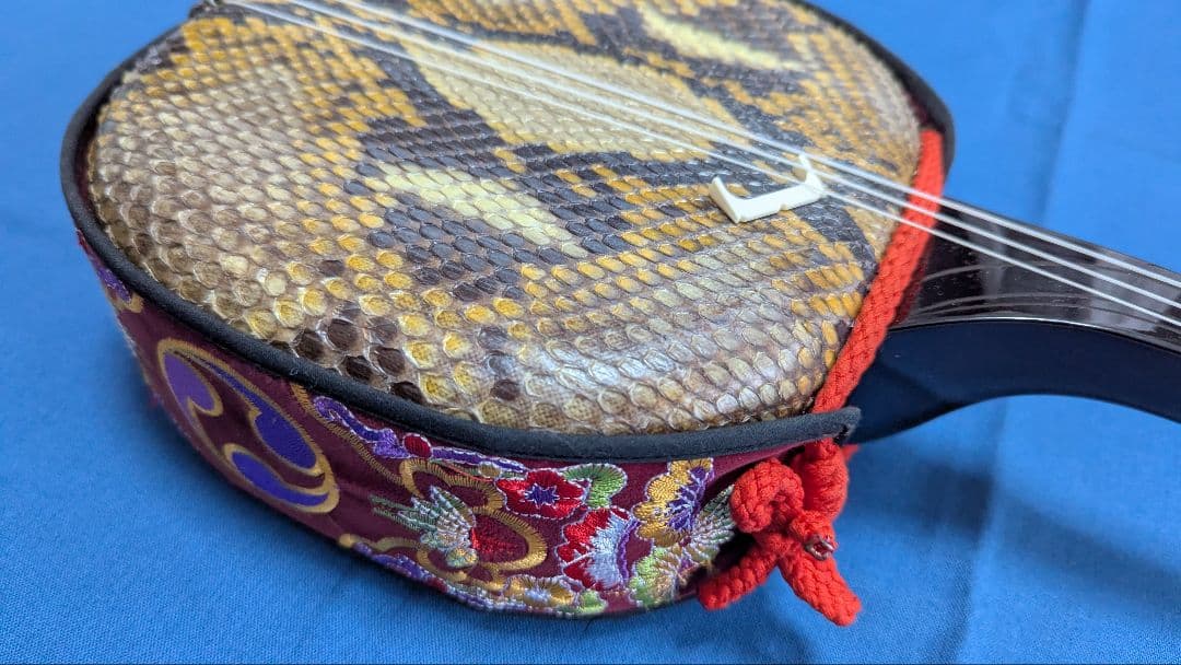 沖縄三線 本蛇皮強化張り 池武当新垣三線店 ハードケース付き 付属品多数