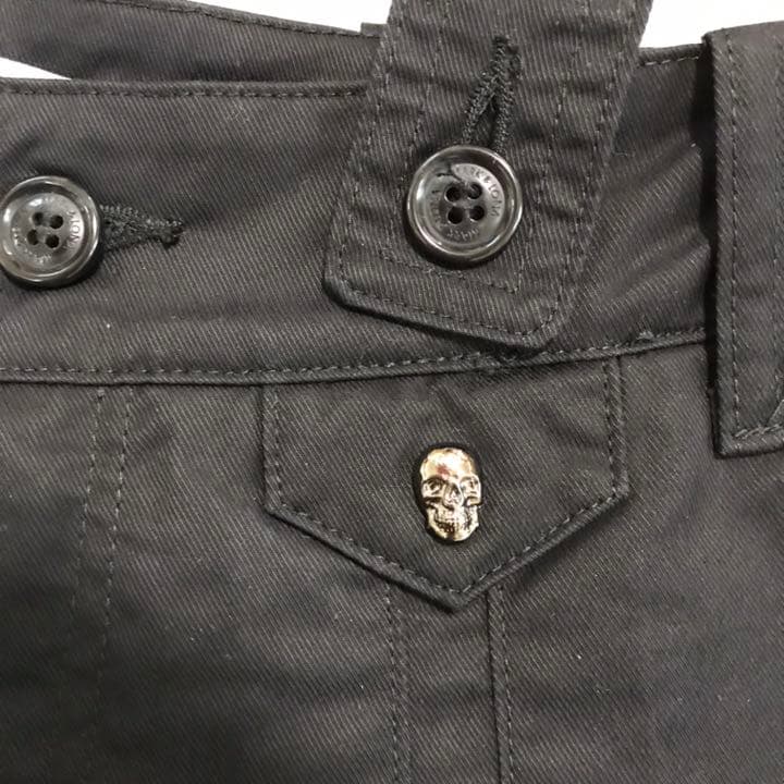 マークアンドロナ ゴルフスカート　キュロット　黒プリーツ スカル 日本製 S