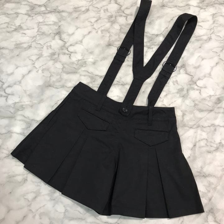 マークアンドロナ ゴルフスカート　キュロット　黒プリーツ スカル 日本製 S