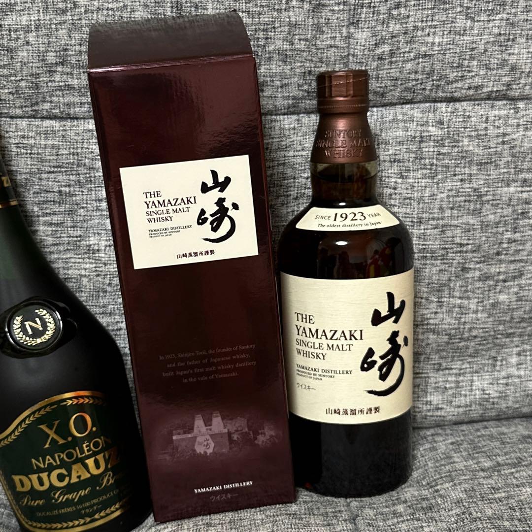 【新品/未開封】山崎 シングルモルト ウイスキー 700ml、ナポレオン XO