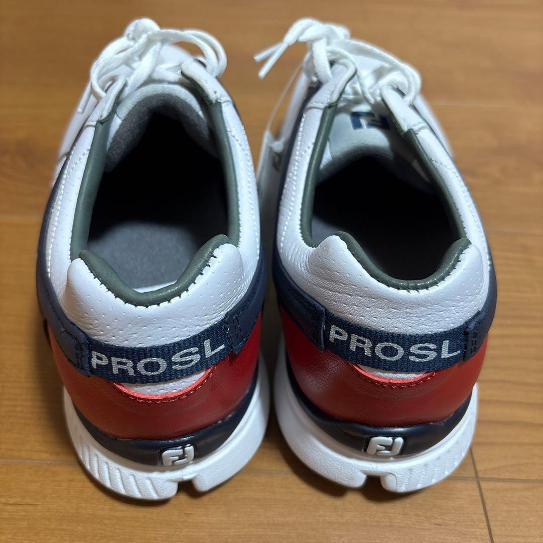 FJ ゴルフシューズ PROSL ホワイト/ネイビー/レッド
