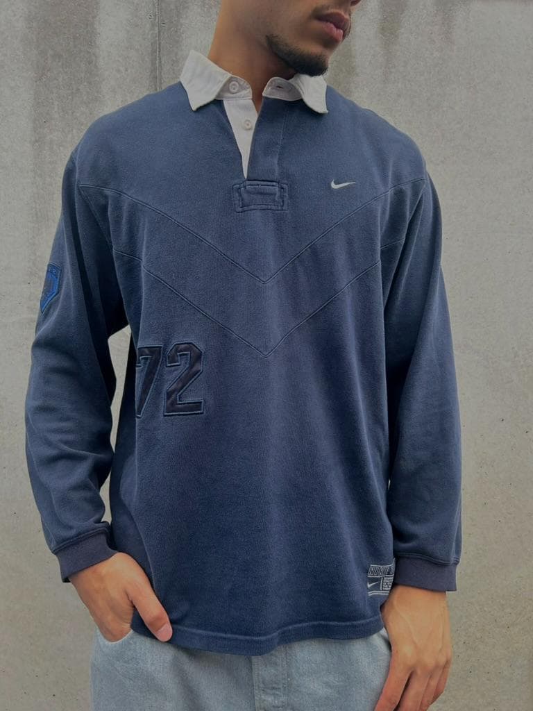 2000 ナイキ 　ラガーシャツ　刺繍あり 　Mサイズ VTG