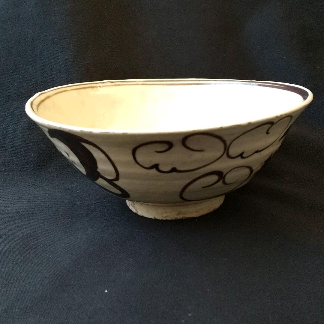 中国  磁州窯  茶碗  絵高麗 古箱 箱書きあり 貴重  骨董  茶道具